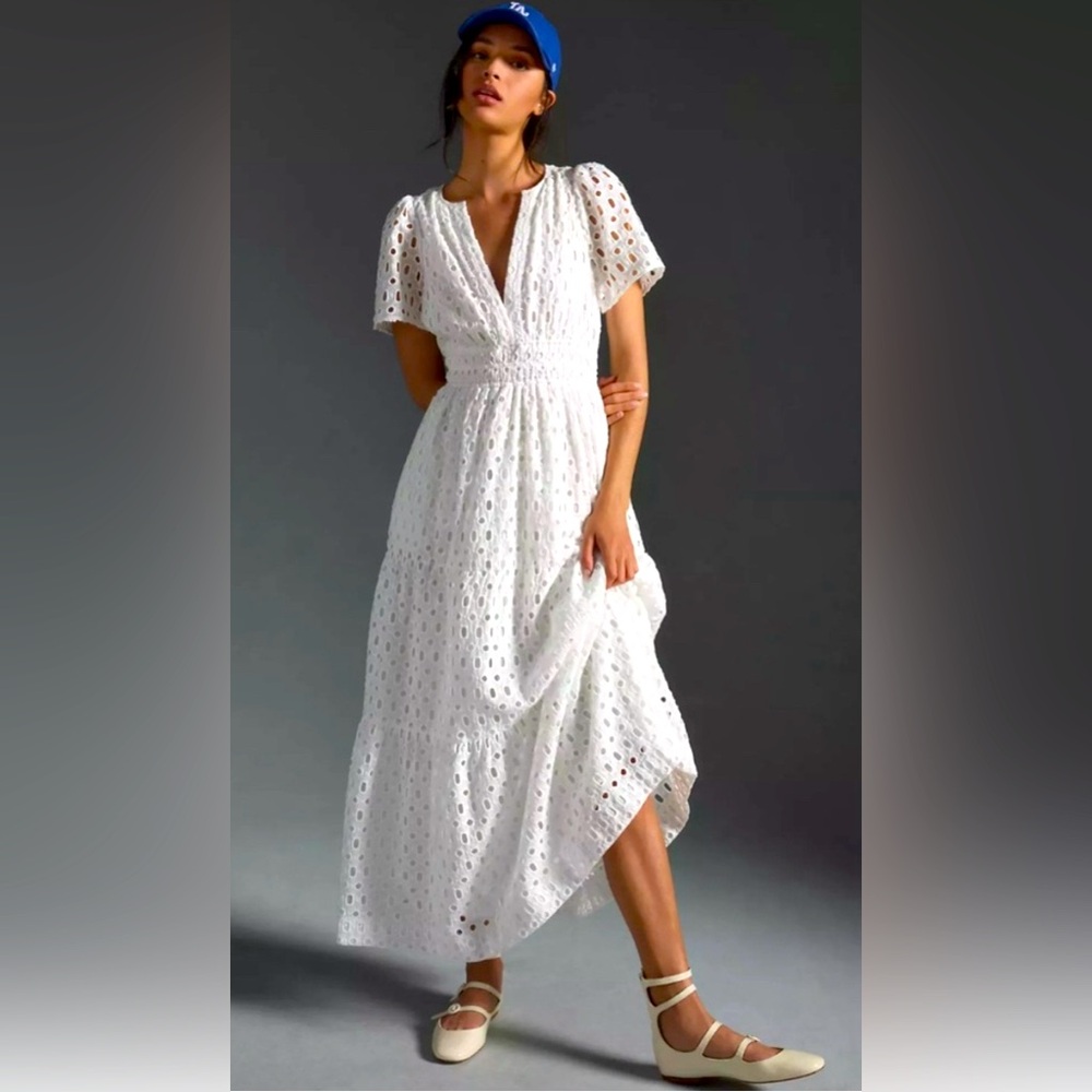 Anthropologie Somerset Maxi Dress in White Eyelet